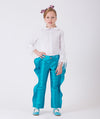 Turquoise Ruffle Pants