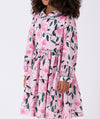 Long Sleeved Floral Pink Dress