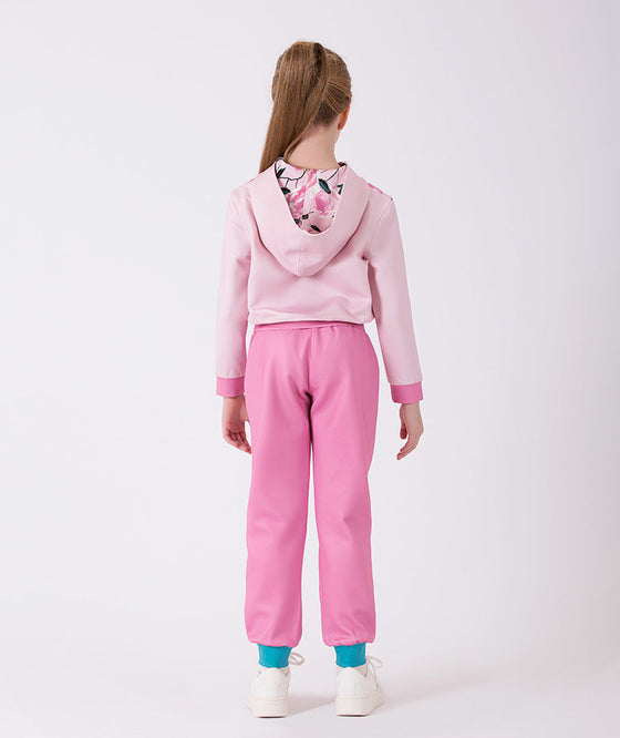 sweatsuit with a pink hoodie and sweatpants