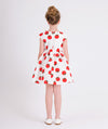 ecru dress with tomato prints