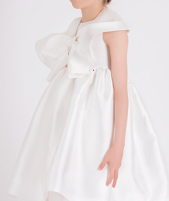 Elegant White Bow Dress | SIZE 1-2