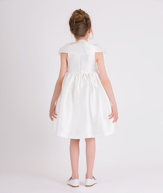 Elegant White Bow Dress | SIZE 1-2