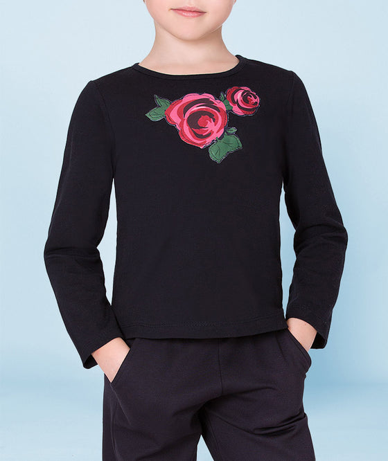 Navy Napa Rose Blouse