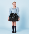 Black Organza Polka Dot Skirt